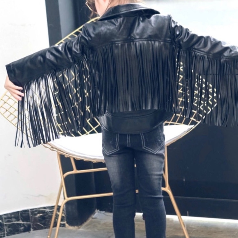 Fringe leather jacket